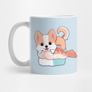 Corgi on a shrimp sushi Mug